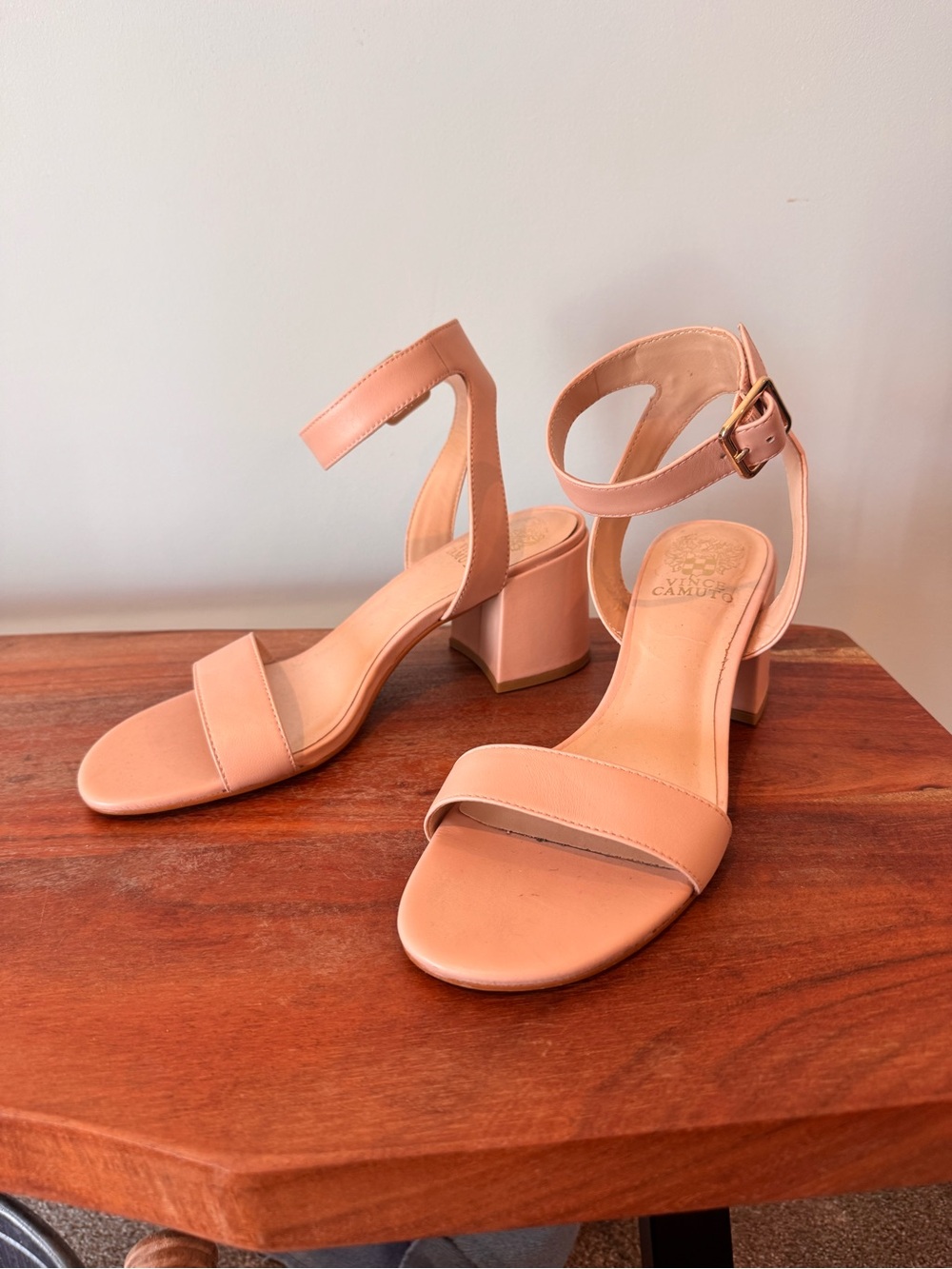 Vince Camuto Women’s Ankle Strap Block Heel Sandals - Nude
